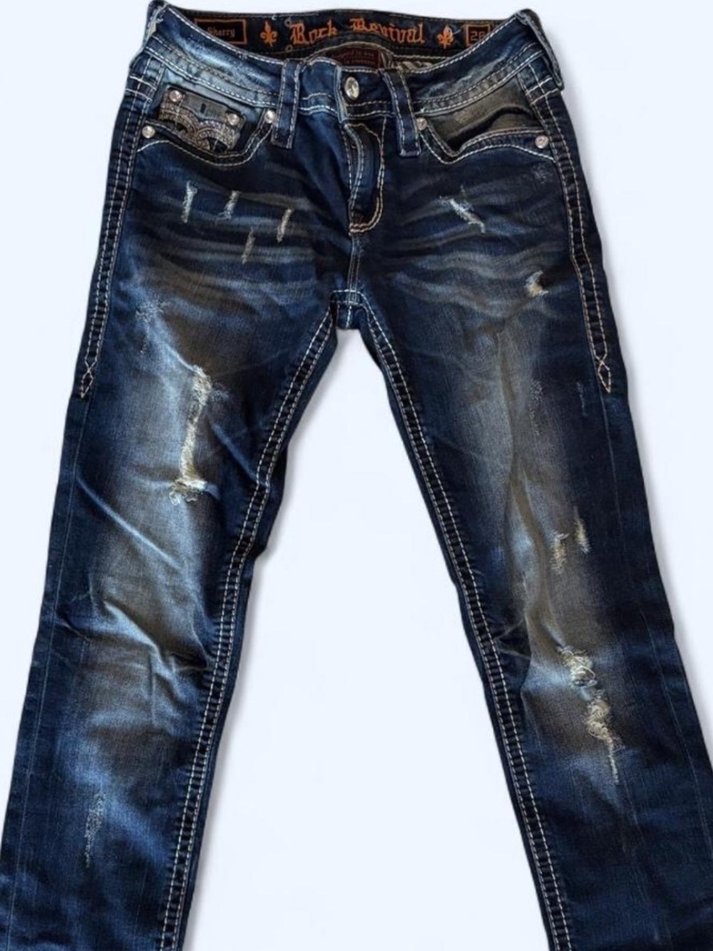 Rock Revival Men's Washed Indigo Slim Straight Jeans